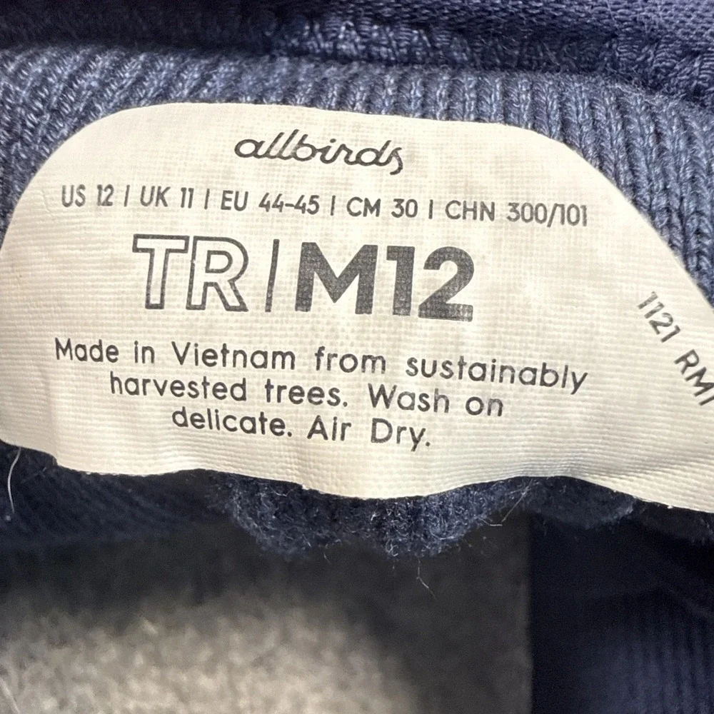 Allbirds Mens Blue, Tree Runners Shoes Sneakers Size‎ 12 Comfort